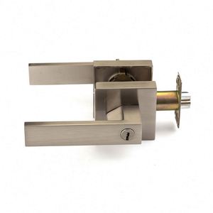 Modern Sliding Door Lock Set Aluminum Handle 60mm Bright Chrome Plated <b>Square</b> Privacy Lever Lock Right Left Sided ANSI Grade 2 - Product Image 6