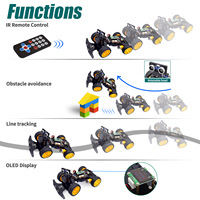 Kit de Aprendizaje de Programación STEM con Raspberry Pi Pico, Placa de Desarrollo Educativa Compatible, Carro Inteligente de Cuatro Ruedas, Infrarrojos, Python
