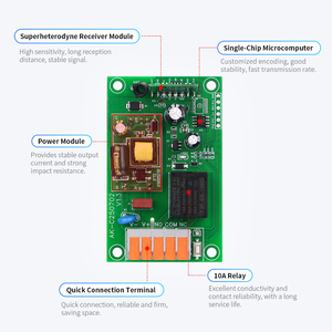 Tùy chỉnh điều khiển công nghiệp 433Mhz nhỏ không dây RF điều khiển từ xa ekectric chuyển Thiết bị nâng hạ cổng thiết bị chuyển mạch thiết lập - Product Image 2