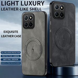 Custodia Protettiva Magnetica in Pelle PU Opaca per Obiettivo per Honor X8c / X7D / 400 <span class=keywords><strong>Smart</strong></span> / X7C / Play 60 Plus con Ricarica Wireless - Product Image 1