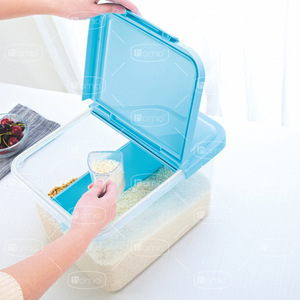 Rice <b>Storage</b> Bin 15kg Flip Top Sealed Moisture Proof Rectangle <b>Container</b> For <b>Kitchen</b> Use - Product Image 4