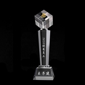 Creative <strong>Crystal</strong> <strong>Rubik's</strong> <strong>Cube</strong> Blank Trophy Authorized Brand Competition Outstanding Employees Company Year-End Award Trophy - Product Image 3