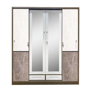 Armoire d'impression couleur armoires à <span class=keywords><strong>portes</strong></span> coulissantes chambre à coucher almirah fer design <span class=keywords><strong>placard</strong></span> armoire en métal <span class=keywords><strong>miroir</strong></span> 4 <span class=keywords><strong>portes</strong></span> armoire en acier - Product Image 1