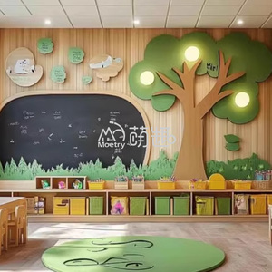 <span class=keywords><strong>Décoration</strong></span> murale en forme d'arbre Moetry pour salle <span class=keywords><strong>de</strong></span> <span class=keywords><strong>classe</strong></span> préscolaire, hall <span class=keywords><strong>de</strong></span> maternelle, aire <span class=keywords><strong>de</strong></span> jeux intérieure pour enfants, thème forêt - Product Image 6
