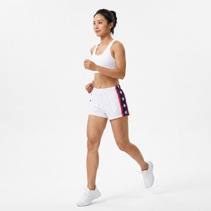 Women's White Flag Print Shorts Elastic Waist Breathable Polyester Sport Shorts Regular Fit All Seasons - Product Image 3