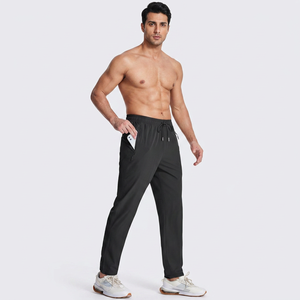 Wholesale Men's Pants Sports Casual Knitted Men's <b>Trousers</b> With Zipper Pockets Solid Color Jogger Streetwear Gym Sweatpants - Product Image 1