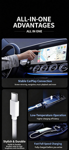 Câble USB de charge rapide pour voiture, tressé en nylon, Type-C vers USB-A - Product Image 6