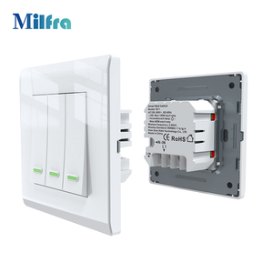 Oem ODM EU EK 86*86 Mét Trắng nhựa <span class=keywords><strong>Wifi</strong></span> chuyển đổi thông minh push button chuyển làm việc với Google trợ lý Alexa Đối với trang chủ - Product Image 1