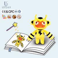 Uyeah EN71/CPC Peluche singe rouge mignon personnalisée avec poils, singe orange, animal en peluche de dessin animé, poupées singes rieurs