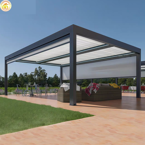 Pérgola Bioclimática Inteligente con Techo de Láminas de Aluminio Motorizadas, Impermeable, con Luces LED y Sensor de Lluvia <span class=keywords><strong>para</strong></span> Jardín o Patio - Product Image 4