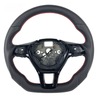 Volant sport en cuir et fibre de carbone à quatre branches avec bouton de klaxon, nouveau design amélioré pour Volkswagen MK7 MK8 MK6 MK5 Touareg