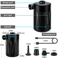 Pompe de gonflage 4000mah rechargeable par USB pour le camping en plein air pour le matelas 5000pa Mini pompe à air électrique rechargeable