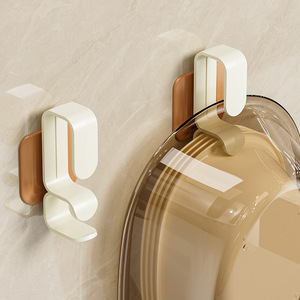 Cream Colored Wall Mounted <b>Hooks</b> Double <b>Hook</b> Moisture Proof For Bathroom Storage - Product Image 1