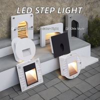 Applique murale LED d'extérieur carrée moderne, étanche IP65, en aluminium, pour marches et coins, luminaire d'escalier