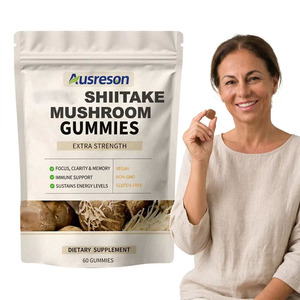 Gommose di estratto di funghi Shiitake Ausreson, Criniera di Leone naturale 500mg, integratore organico per memoria e energia cerebrale - Product Image 1