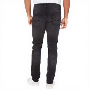 Vaqueros unisex de diseño personalizado, casuales, rectos, de invierno, con remaches, estilo urbano, retro, lavado, ajustados, con efecto desgastado y estampado de llamas ascendentes. - Product Image 2