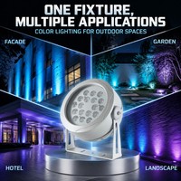 Projecteur LED RGB extérieur 18W 36W à changement de couleur pour jardin, cour, façade de bâtiment et éclairage mural
