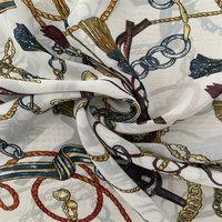 Matériau métallique en gros 100% polyester 75D impression en mousseline de soie avec finition douce et bonne chute