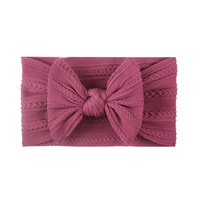 Bandeau en Nylon pour nouveau-né, accessoires pour cheveux, bébé, petite peau douce, 2 pièces, bandeau en tricot, motif Jacquard, nœud extensible