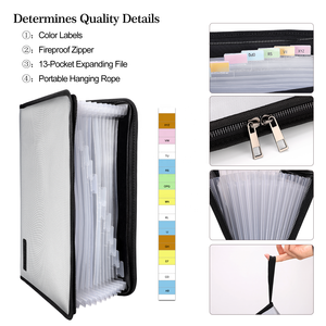 Cartella di File ignifuga espandibile su ordinazione all'ingrosso Non prurito rivestita in Silicone A4 formato 13 tasche - Product Image 3