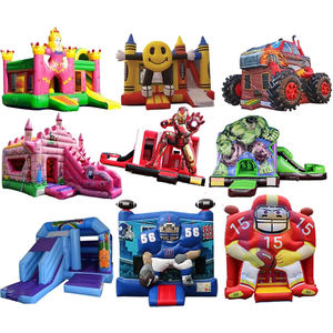 Château gonflable personnalisé avec logo, toboggan et structure de saut pour enfants et adultes, en PVC, avec souffleur inclus - Product Image 6