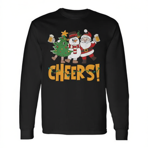 T-shirt à manches longues pour hommes, avec motif de Père Noël buvant de la bière, pour Noël, Friends Squad - Product Image 2