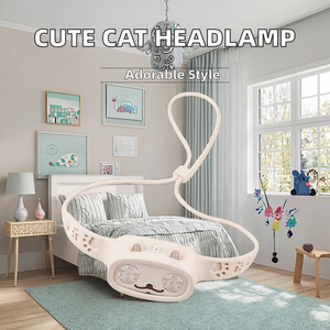 <span class=keywords><strong>Lampe</strong></span> <span class=keywords><strong>frontale</strong></span> rechargeable à LED à batterie intégrée à 4 modes de longueur réglable phares de camping pour enfants chat mignon nouvellement conçus - Product Image 2