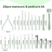 Outils professionnels de salon de beauté en acier inoxydable pour le soin des ongles, kits de coupe-ongles pour les orteils et les doigts, 7, 10, 12, 16, 22, 35 pièces, pour le soin personnel