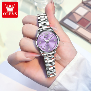 Montre à quartz lumineuse de luxe en acier inoxydable avec logo personnalisé OLEVS 3668 pour femmes étanche calendrier dame sport caractéristiques de la mode - Product Image 1