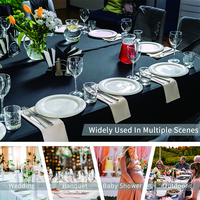 Promotion en gros BASSE quantité minimale de commande impression par sublimation polyester personnalisé couleur unie élégante jupe de table de banquet plissée