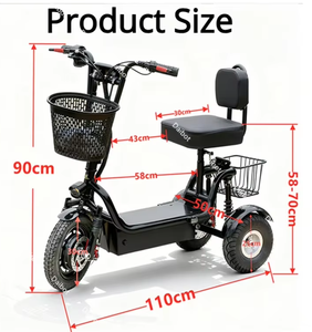 Mini trottinette <span class=keywords><strong>électrique</strong></span> pliable à châssis ouvert pour adultes, trajets quotidiens, <span class=keywords><strong>tout</strong></span>-<span class=keywords><strong>terrain</strong></span>, 3 roues, longue autonomie, petit <span class=keywords><strong>tricycle</strong></span> pour personnes âgées 501800W - Product Image 3