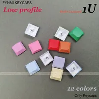 Fynmi Low Profile Dye-Sublimation Multi-Colored 12 Colors 1U Keycaps for Keychron Gateron Kailh MX Switch