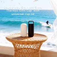 Mug à café isotherme portable en acier inoxydable avec poignée, écologique, 16 oz, isolation thermique de 6 à 12 heures, thermos