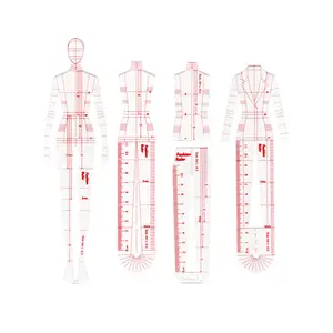 Mode Illustration Lineale Skizzieren Vorlagen Lineal Nähen Humanoide Muster Design Kleidung Messen