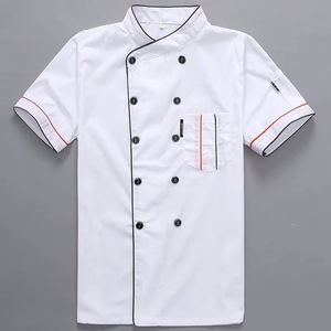 <b>Chef</b> Uniform Short Sleeve Cotton White Red Black Workwear Restaurant Bar Uniforms Men Women Summer - Product Image 2