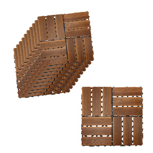 Uscita 10 pezzi Set 30x30x2,3 cm plastica giardino piastrelle legno carbonizzato pavimento esterno legno scuro colore legno 12 per Decking paesaggistico
