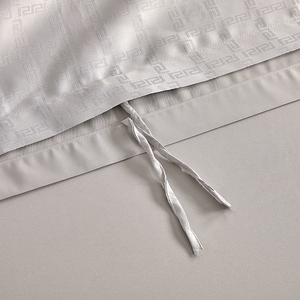 Parure <span class=keywords><strong>de</strong></span> lit 100 % coton blanc 300 fils/cm² en satin Jacquard « Château dans le ciel », douce, lisse et luxueuse, sur mesure, vente en gros - Product Image 5