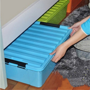 Caja de almacenamiento de plástico para debajo de la cama, rectangular, con tapa, organizador para niños, para ropa, juguetes, libros, capacidad de 0L-5L - Product Image 3