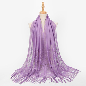 Ljtkl296 — foulard pour femmes, Turban décontracté, voile, 15 couleurs, en mousseline, Hijab musulman, enveloppes ethniques, printemps et été - Product Image 2
