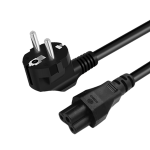 OEM ODM 16A 250V VDE 유럽형 엘보 AC 전원 코드 3핀 플러그 - IEC C5 EU 타입 직각 슈코 EU AC 전원 코드 (컴퓨터용) - Product Image 1