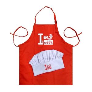 Cheap Wholesale <b>Kids</b> Baking Apron Sets for <b>Painting</b> & Baking Unisex Polyester/Cotton Chef Hat Set with Custom Logo - Product Image 5