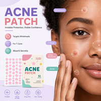 Patchs Hydrocolloïdes Coréens Étoiles Colorées de Qualité Supérieure à l'Huile d'Arbre à Thé, Traitement Hydratant Ciblé pour l'Acné du Visage