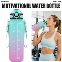 Bouteille d'eau Tritan 1L sans BPA, couleur dégradée, personnalisable, pour le sport et la gym, vente en gros 2026