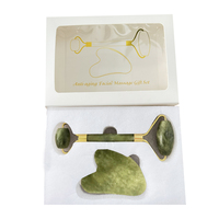 Appareil de Beauté à Domicile Gua Sha Facial, Outil Anti-Âge, Rouleau de Lifting du Visage, Masseur Facial Anti-Rides en Jade