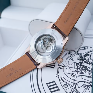 Reloj de Pulsera Mecánico <span class=keywords><strong>OBLVLO</strong></span> para Hombre con Esfera Grande Estilo Joker, Diseño Creativo, Correa de Cuero, Automático, Deportivo e Impermeable JM-JK - Product Image 6