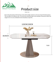 Table à manger extensible rotative de luxe Wayon en pierre frittée, table transformable moderne de ronde à carrée pour petite maison de luxe