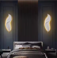 Appliques murales modernes de 90 cm avec motif plume, lampes murales LED d'intérieur, projet hôtelier et villa, résine décorative de haute qualité pour la maison