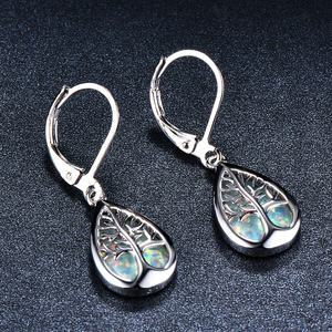 Unique Boucles D'oreilles En Pierre Opale Cerceau Boucles D'oreilles Boucle D'oreille Bijoux pour Les Femmes - Product Image 4