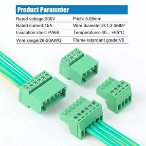Set di 10 2 Pin 5.08mm Pitch Phoenix Plug compatibile PCB montaggio connettore morsetto a vite connettore maschio femmina collegabile - Product Image 4