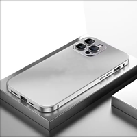 Coque de téléphone Business Premium à pression en métal avec film d'objectif pour iphones 15 14 13 12 pro max 15 Plus Simple Cover